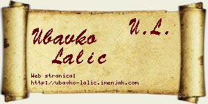 Ubavko Lalić vizit kartica